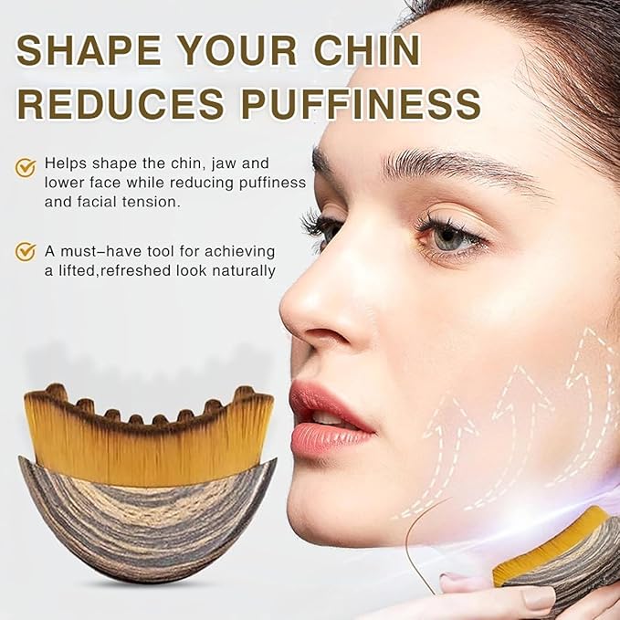 2PCS Lymphatic Contour Face Brush, Lymphatic Contour Face and Body Brushes, Lymphatic Drainage Face Massager, Jawline and Chin Sculpting, Ergonomically Designed to Fit The Skin Precisely