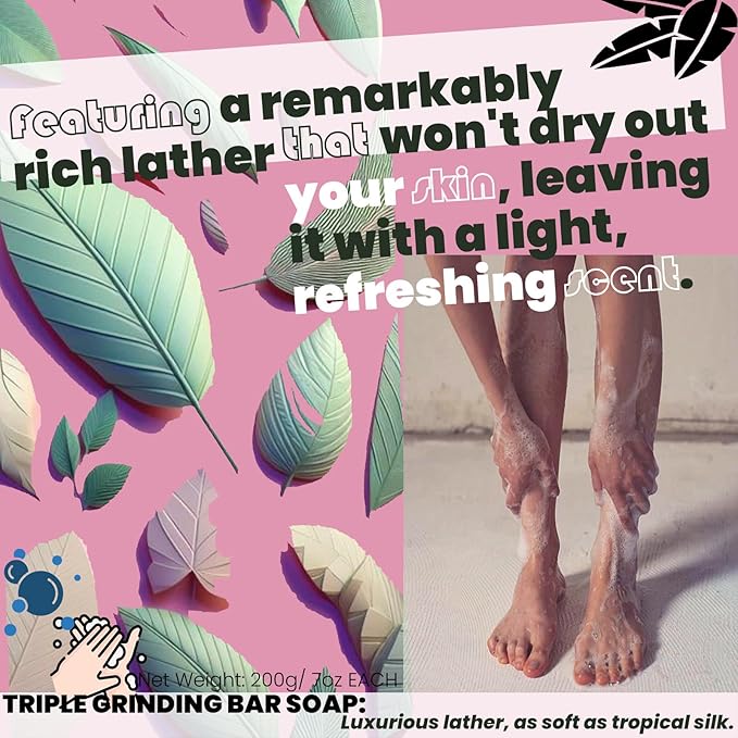 YESUN Fragrance Bar Soap, Big Brick of Bath Soap,Made with Organic Oils, 3-pack,1.3lb,Natural Soap Bar,Moisturizing clean, Floral Scent,Walnut Powder Exfoliates ROOMPLUS (Rose)