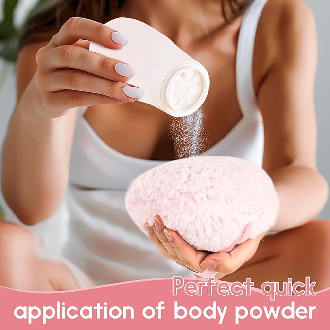 WSYUB Powder Puff,Powder Puffs for Body Powder, Oversize(6’’ x3’’) Body Powder Puffs,Extra-large Dust Puff