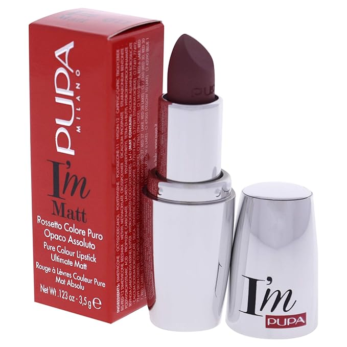 PUPA Milano I Am Matt Pure Colour Lipstick - Dresses Lips In Full, Deep Color - Matte, Velvety And Extremely Sensory Feel - Glides On Without Weighing Lips Down - 011 Intense Nude - 0.123 OZ