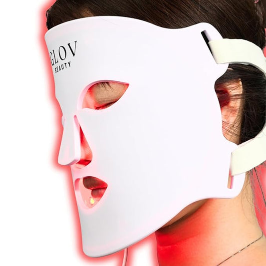 Glov Beauty - Anti-Aging LED Face Mask Red Light Therapy for Wrinkles, Fine Lines & Firmer Skin - Four Color Modes - Easy 10 Minute Session, Rechargeable, Facial Home Spa Device