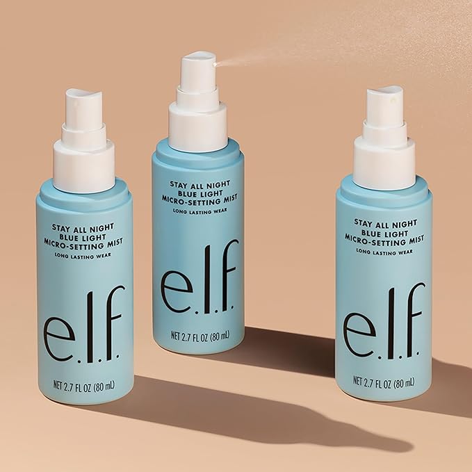 e.l.f. Stay All Night Blue Light Micro-Setting Mist, Setting Spray & Skin Refresher For A Matte Finish, Reduces Blue Light Transmission, 2.7 Fl Oz