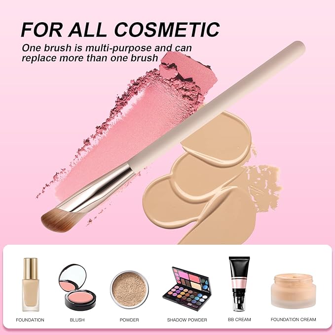 Angled Concealer Brush Under Eye, Medium Nose Contour Brush Foundation Hightlighting Eyeshadow Makeup Brushes with Dense Synthetic Bristles for Cover Dark Circles, Blending, Liquid, Cream, Bronzer