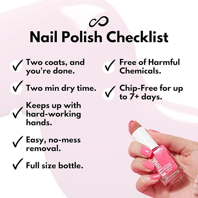 Eternal Glitter Nail Polish Set for Women (PINKFETTI) - Hot Pink Nail Polish Set for Girls | Long Lasting & Quick Dry Natural Nail Polish Kit for Home DIY Mani Pedi | Made in USA, 13.5mL (Set of 5)