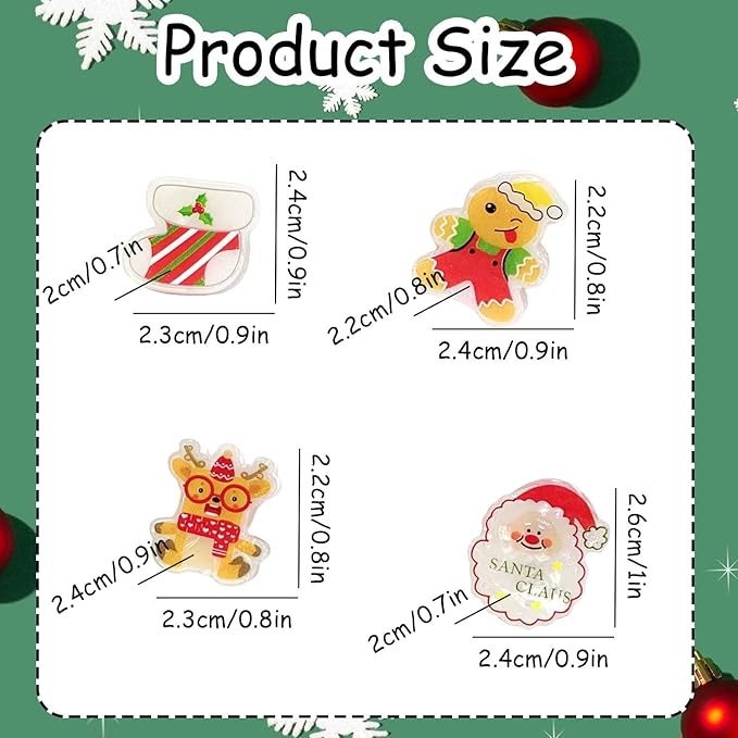 12 Pcs Christmas Claw Clips,Mini Hair Clips for Women Santa Claus Xmas Hat Gift Snowman Design Strong Hold Non Slip Small Hair Claws for Thick and Thin Hair Hairstyles