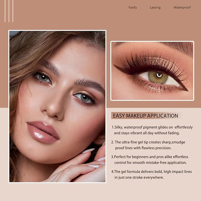 12 Pcs Brown Eyeliner Pencil Gel Eyeliner Pen with Retractable and Waterproof Eye Liner for Bold and Defined Eye Liner (Brown)