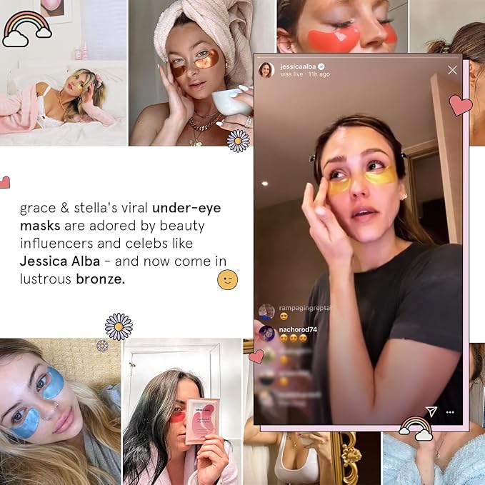 grace & stella Caffeine Under Eye Patches - Awakening Eye Patches for Puffy Eyes and Dark Circles - Under Eye Mask Patches with Niacinamide & Hyaluronic Acid - Vegan, Cruelty-Free (Bronze, 6 Pairs)