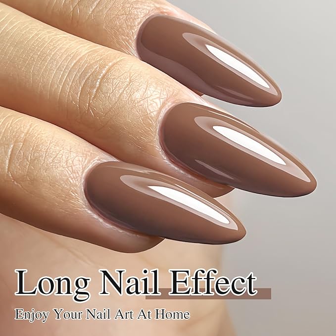 Double Rhythm 15ML Gel Nail Polish Pure Sheer Same Color Same Bottle Soak Off Gel Polish Art Manicure Salon DIY at Home for Women (Gray Brown-A1445)