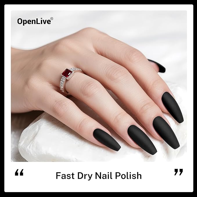 16.5ml Black Nail Polish Large Volume Quick Drying Nail Polish, Fast Drying and Long Lasting Color Nail Art DIY Home Manicure Gift for Women