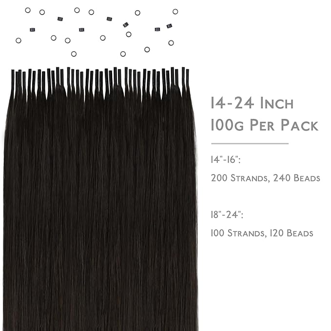 WENNALIFE I Tip Hair Extensions Real Human Hair, 100g 100s 24 Inch Dark Brown Remy Itip Human Hair Extensions Invisible Itips Straight I Tips Cold Fusion Extensions