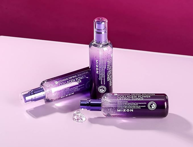 MIZON Collagen Power Lifting Toner Hydrolyzed Collagen with Adenosine Vitamin E Moisturizing Skin Booster for Dry Rough and Aging Skin (120ml 4.06 fl oz)