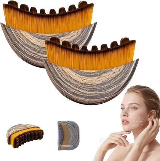 2PCS Lymphatic Contour Face Brush, Lymphatic Contour Face and Body Brushes, Lymphatic Drainage Face Massager, Jawline and Chin Sculpting, Ergonomically Designed to Fit The Skin Precisely