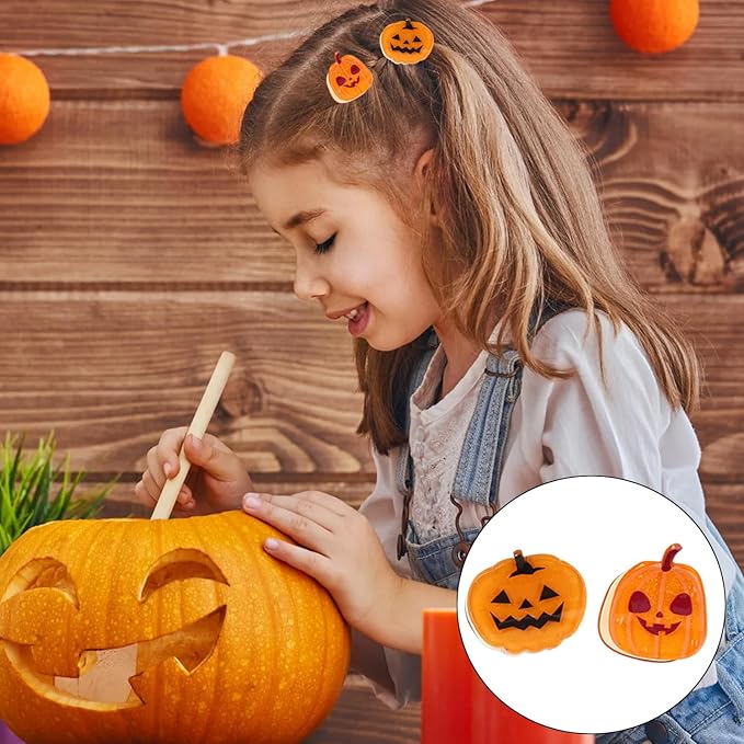 12 Pcs Halloween Hair Claw Clips,Cute Pumpkin、Ghost、Bat、Spiderweb and Hat Designs Halloween Hair Claws Strong Hold Jaw Clip Mini Hair Clips for Women Girls Hair Accessories