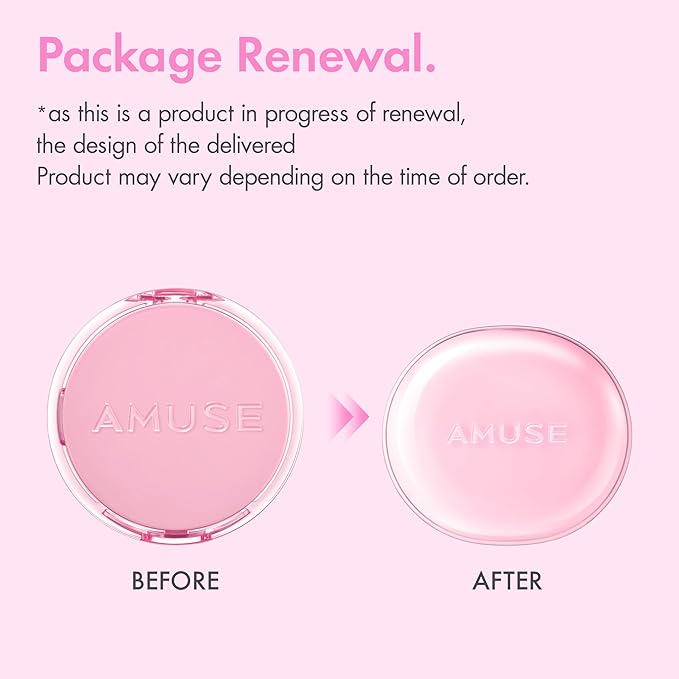 Amuse SEOUL DEW POWER VEGAN CUSHION FOUNDATION | Dewy, glow, long-lasting, double coverage, clean beauty, lightweight, natural look, foundation for sensitive skin, hydrating cushion (01 PURE)