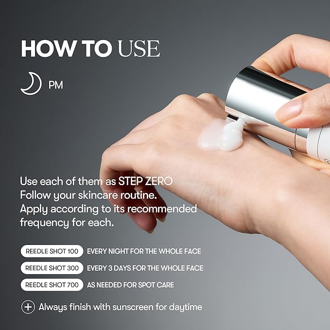 VT COSMETICS Reedle Shot Compact Set, Microneedling Serum Gift Set with Reedle Shot 100, 300, 700, Exfoliating, Anti-Aging, Travel Size Skincare for Women (0.34 oz / 10ml Each)