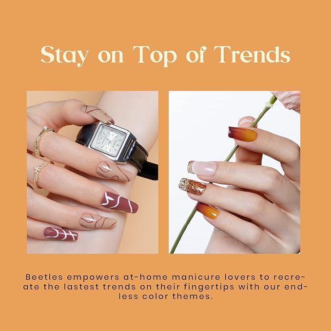 Beetles Fall Gel Nail Polish Set 6 Colors Caramel Chocolate Coffee Mocha Yellow Gold Glitter Brown Gel Polish Kit Soak Off UV LED Cured Nail Art Gifts for Women Caramel Swirl