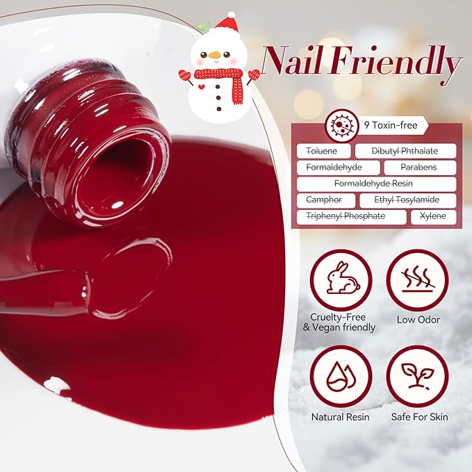 Born Pretty Gel Nail Polish Set 6 Colors,Spring Summer Green Red Gold Glitter Colos Gel Polish Kit Nail Art Manicure Design DIY Home Salon Collection Gift