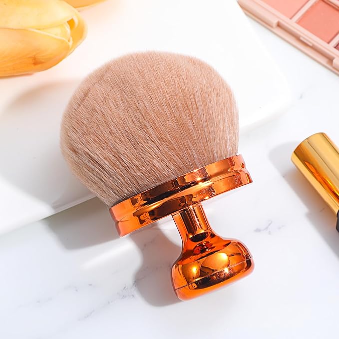 Body Makeup Brush 3.46 Inch Wide Self Tanning Blend Brush Rose Gold Kabuki Brush For Foundation Blusher Powder Face And Body Bronzer Oval Face Leg Makeup