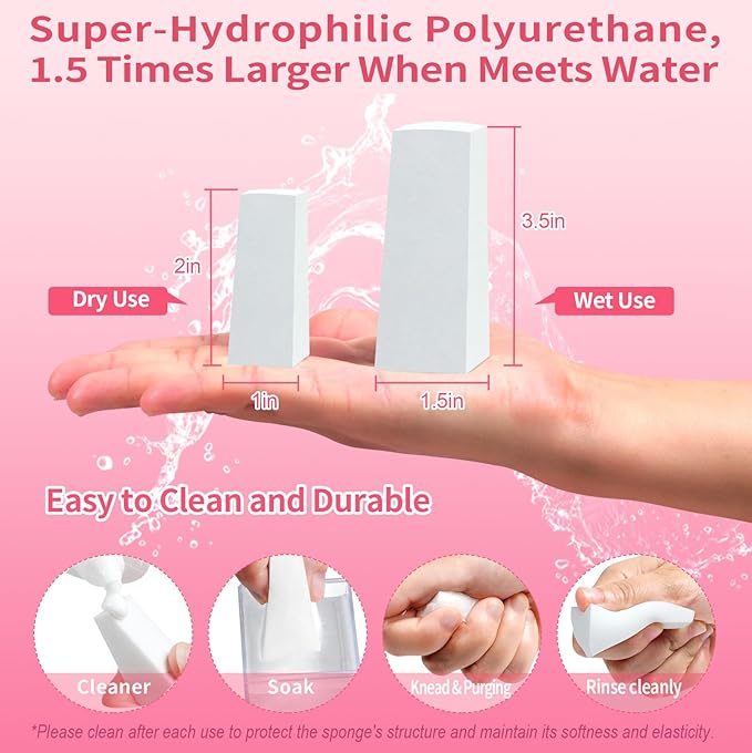 108 Pcs New Makeup Sponges Wedges for Face Foundation, Latex-Free Triangle Cosmetic Make Up Sponge for Flawless Application and Blending, Beauty Blender for All Skin Types with Two Pouches