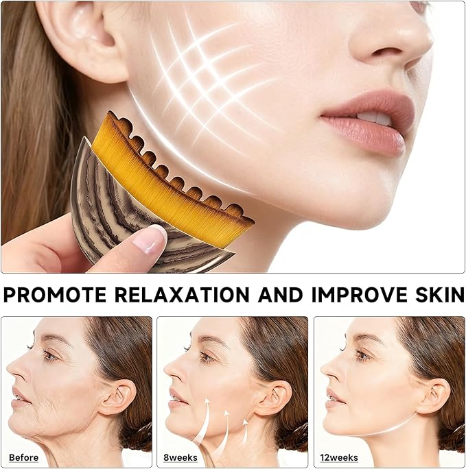 New Lymphatic Contour Face Brush, Lymphatic Drainage Facial Massager Brush for Chin & Neck Contour, Soft Bristles Suitable for All Skin Types, Ergonomic Beauty Tools with Portable Boxes (2 PCS)