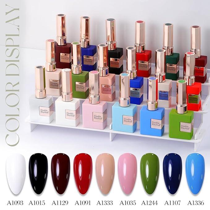 Double Rhythm 15ML Gel Polish Pure Sheer Same Color Same Bottle Soak Off Gel Polish Art Manicure Salon DIY at Home for Women (Light Gray-A1387)