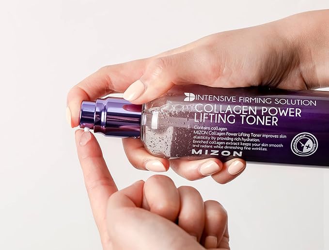 MIZON Collagen Power Lifting Toner Hydrolyzed Collagen with Adenosine Vitamin E Moisturizing Skin Booster for Dry Rough and Aging Skin (120ml 4.06 fl oz)