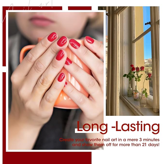 GELLEN Gel Nail Polish, Burgundy Dark Red Purple Gel Polish Set 6 Colors, Non Toxic No Wipe Soak Off UV Light Gel For Women Girls Manicure Home Salon Trendy Nail Gifts Valentine Day Christmas