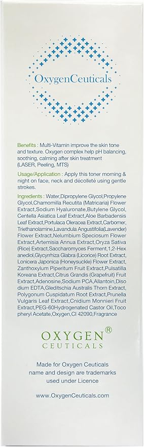 OxygenCeuticals Toning Gel – Premium Hydrating Gel Toner with Centella & Licorice Root Extracts, Adenosine Anti-Wrinkle, Soothing Care for Dry & Sensitive Post-Treatment Skin. 6.67 fl.oz (200ml)