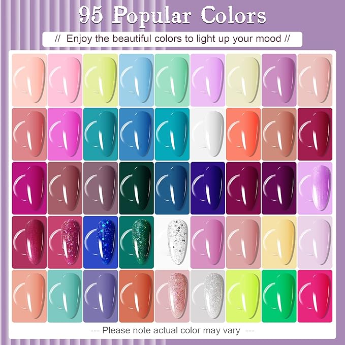 JODSONE Gel Nail Polish Starter Set 100 Pieces Multi-color Gel Nail Polish Nail Salon Home Use In Shine
