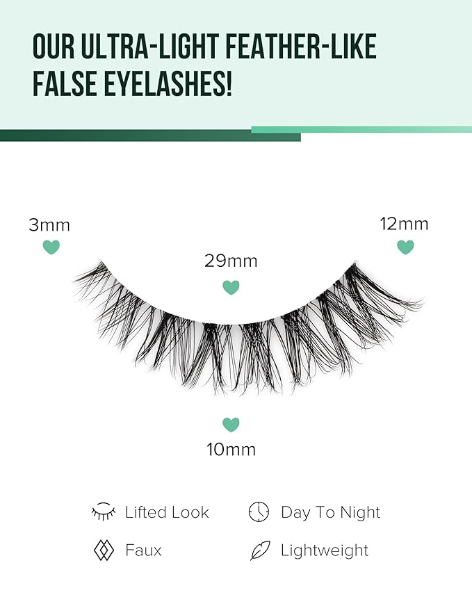 Wispy Cat Eye Lashes Demi Wispies Eyelashes C Curl False Lashes Clear Band Lashes Short False Eyelashes Natural Mink Lashes 7 Pairs