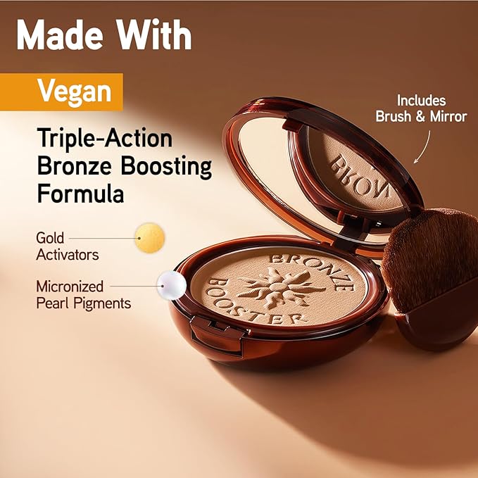 Physicians Formula Bronze Booster Pressed Bronzer - Vitamin-Infused Glow Activators, Mistake-Proof Formula, Natural Finish, Cruelty-Free & Hypoallergenic - Light to Medium