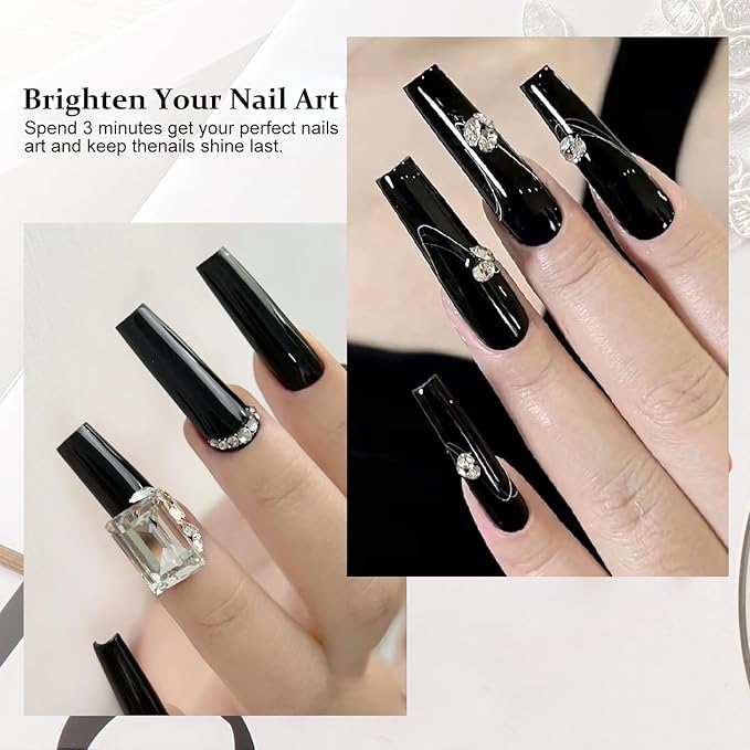 Major Dijit Quick Dry Nail Polish 12ml/0.41fl oz Black Regular Nail Lacquer Fast Drying & Long Lasting Nail Polish Nail Art Effect for Nail Salon