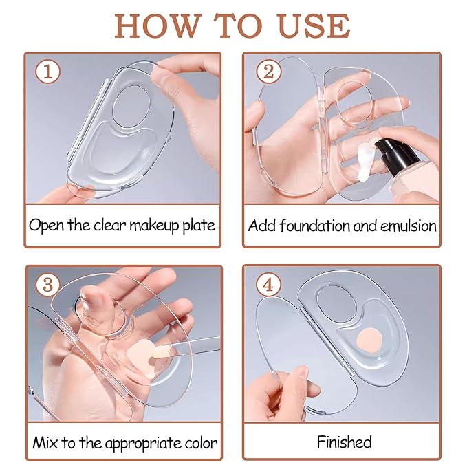 Upgraded Foundation Palette, Makupup Mixing Tray with Spatula for Makeup Artists and Beginners