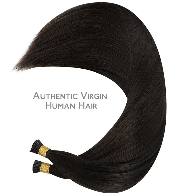 WENNALIFE I Tip Hair Extensions Real Human Hair, 100g 200s 16 Inch Dark Brown Remy Itip Human Hair Extensions Invisible Itips Straight I Tips Cold Fusion Extensions