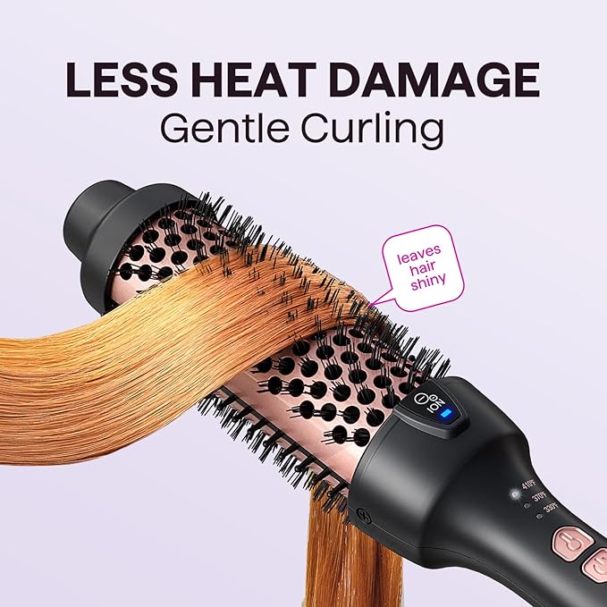 Wavytalk Updated Version Thermal Brush for Blowout Look, Blowout Express 1.5 Inch Ionic Thermal Round Brush Makes Hair Smoother Get Natural Curls, Dual Voltage, Easy to Use
