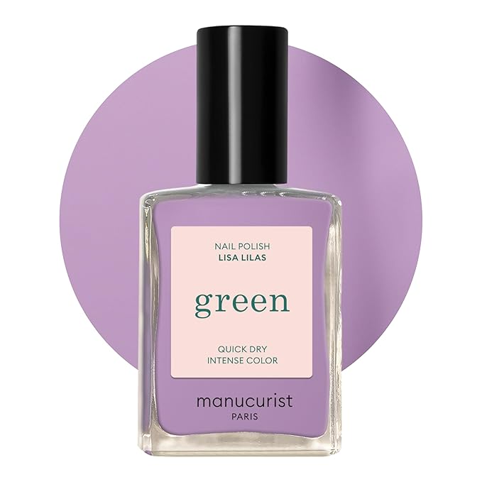 Manucurist • Green Nail Polish • Natural Classic Nail Polish 9-Free • Vegan and Plant-Based Nail Polish (81%) • Manicure & Nail Care • 0.5 fl oz (Lisa Lilas)