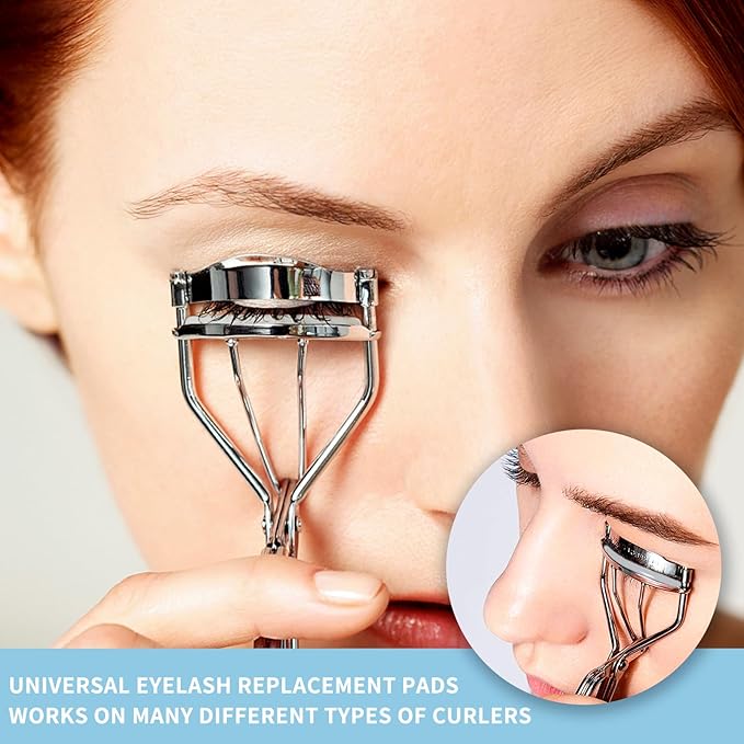 Soft Silicone Rubber Eyelash Curler Refills Compatible with Shiseido, Tweezerman, Revlon, Shu Uemura, Surratt, e.l.f Eyelash Curler for Travel Portable Carry,Cosmetic Accessory,6PCS (Transparent)