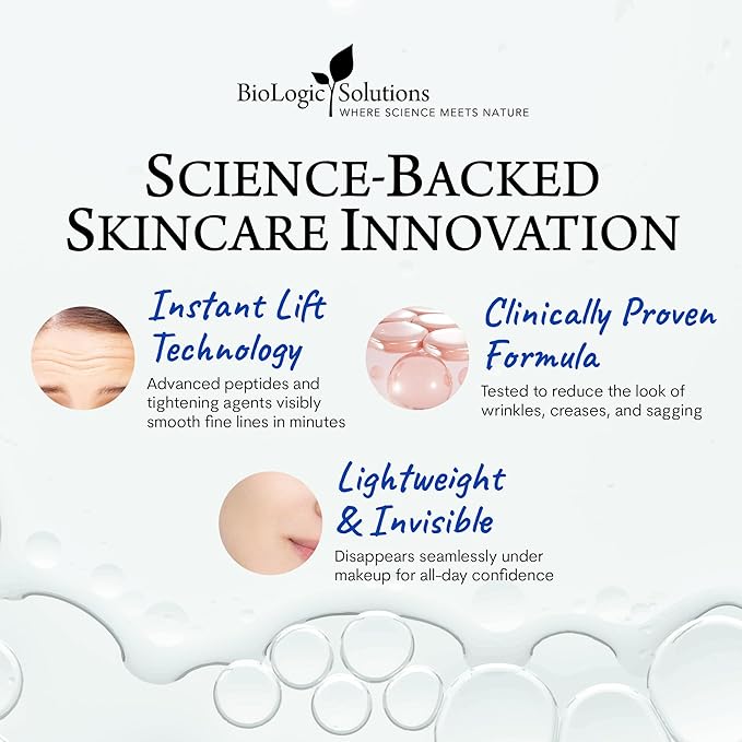 BioLogic LifTight Instant Face Lift Serum - Anti Aging Serum for Face & Instant Eye Lift – Reduces Wrinkles, Firms Sagging Skin, Smooths Crow’s Feet & Fine Lines in Minutes - 0.5 Fl Oz