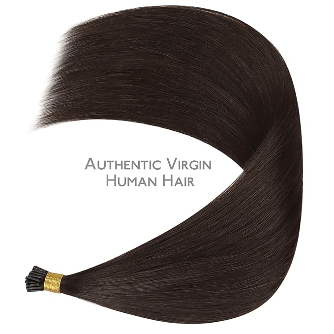 WENNALIFE I Tip Hair Extensions Human Hair, 50g 50s 18 Inch Light Dark Brown Remy Itip Human Hair Extensions Invisible Itips Straight I Tips Fusion Extensions Real Human Hair