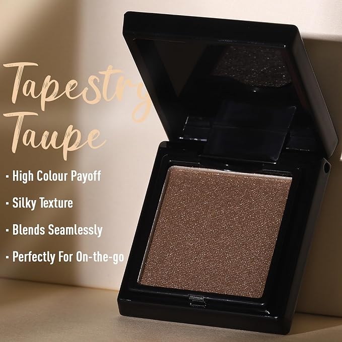 UCANBE Tapestry Taupe Single Eyeshadow Palette, Highly Pigmented Shimmer Eye Shadow Powder, Professional Long-Lasting Waterproof Makeup Palette