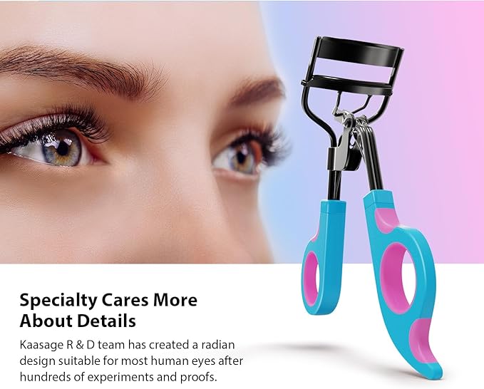 Kaasage Eyelash Curler with Pads, Lash Curler with 5 Extra Silicone Replacement Pads, Achieve Perfect Curls in 5 Seconds