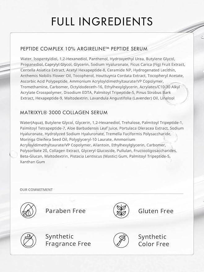 Depology Peptide Serum Duo, MATRIXYL® 3000 + Peptide Complex 10% Wrinkle Defense, Argireline™, Hydrating Face Serum Targets Dynamic Wrinkles