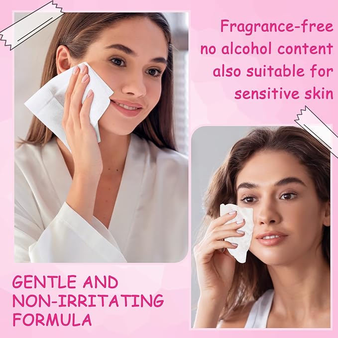 100 Count Makeup Remover Wipes Mini Makeup Wipes Travel Face makeup wipes Individually Wrap For Mascara Lipstick Oil Dirt Face Skin Hypoallergenic Alcohol-Free