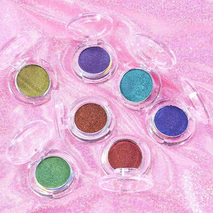 evpct Rose Red Gold Shimmer Sparkle Chameleon Duo Chrome Multichrome Gothic Iridescent festival Eyeshadow Palette, Single Mini Eye Shadow Palette Makeup for Older Women, Glitter Eyeshadow Stick, 01