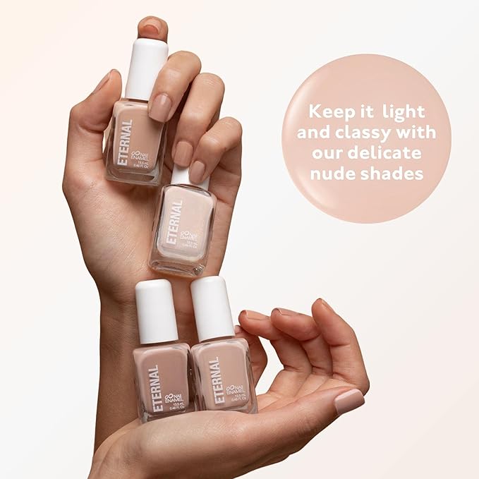 Eternal Nude Nail Polish Set for Women (LIGHT NUDES) - Brown Nail Polish Set for Girls | Lasting & Quick Dry Natural Nail Polish Kit for Home DIY Manicure& Pedicure | Made in USA, 13.5mL (Set of 4)