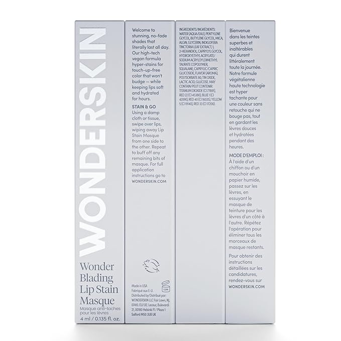 Wonderskin Wonder Blading All Day Lip Stain Peel Off Masque - Long Lasting, Waterproof and Transfer Proof Pink Lip Tint, Matte Finish Peel Off Makeup (Crush Masque)