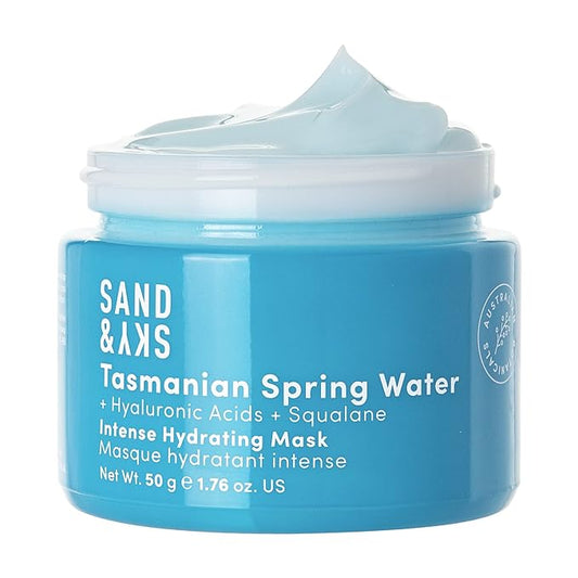 Sand & Sky Tasmanian Spring Water Intense Hydration Face Mask with Pentavitin & Hyaluronic Acid - Barrier Boosting Mask for Sensitive Skin, Soothes Redness