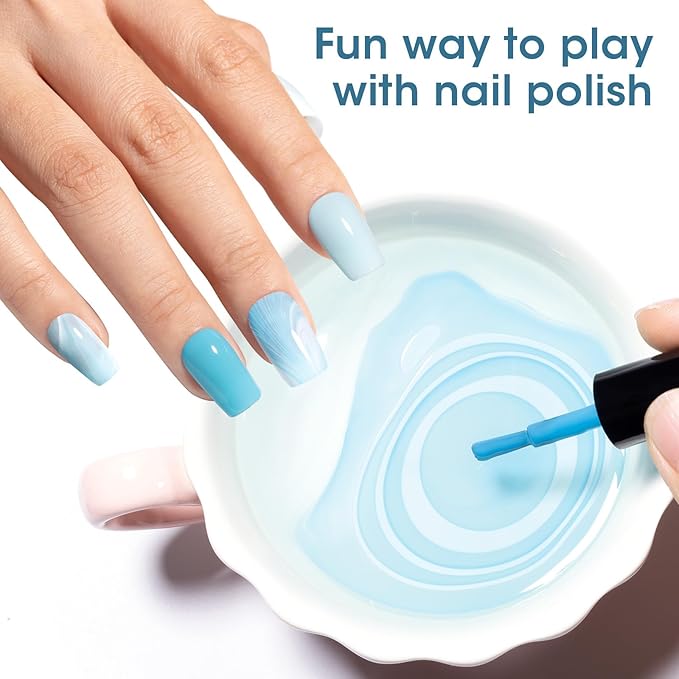 GELLEN Teal Regular Nail Polish Non Gel, Fast Air Drying Mint Turquoise Nail Polish No UV Light Needed Spring Summer 6 Colors Blue Green Set for Women Girls Manicure Home Salon, Hema Free, 0.33 Fl.Oz