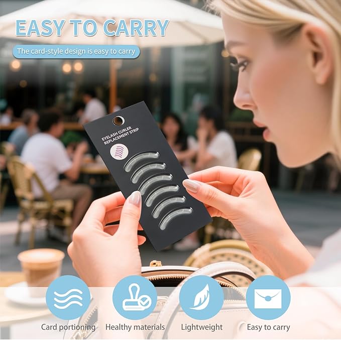 Soft Silicone Rubber Eyelash Curler Refills Compatible with Shiseido, Tweezerman, Revlon, Shu Uemura, Surratt, e.l.f Eyelash Curler for Travel Portable Carry,Cosmetic Accessory,6PCS (Transparent)