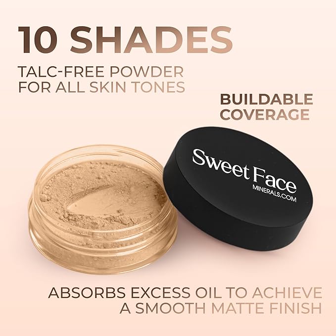 Warm Shade Foundation (5g Full Size Sifter Jar) Matte Mineral Makeup Loose Powder Foundation – Full Coverage, Natural Finish, Noncomedogenic, SPF 30